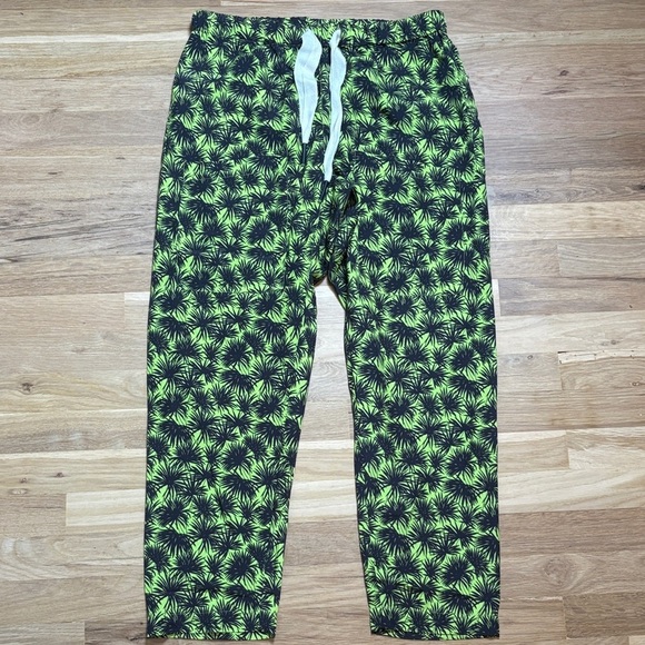 Sandrine Rose Pants - NWT Sandrine Neon Rose Green and Black Patterned Joggers Women’s M
